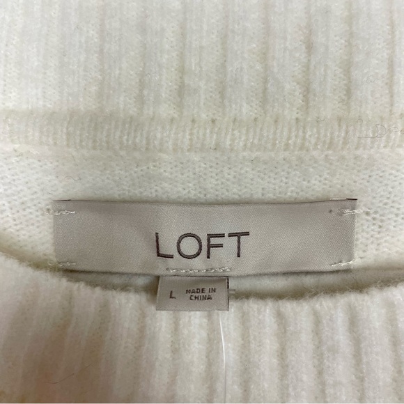 LOFT NWT Sweater Wool Blend Nordic Fair Isle Pastel Multicolor Soft Cozy Warm L - Picture 7 of 10